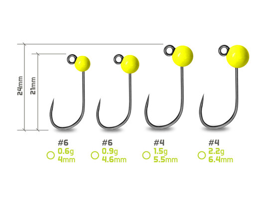 Tête plombée tungstène delphin t-area bl / 5 pcs - fluo jaune - 101006086_2