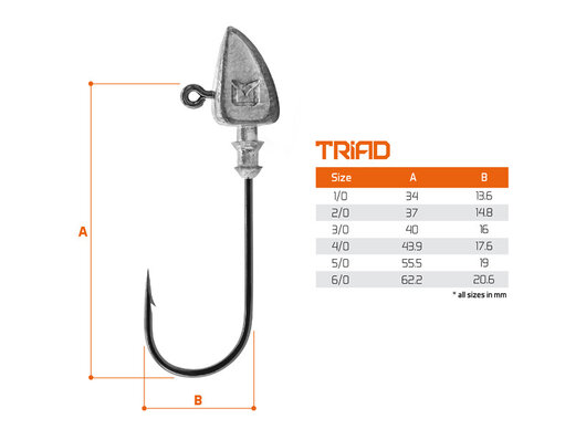 Tête plombée ergot de maintien delphin triad / 5 pcs - 101005009