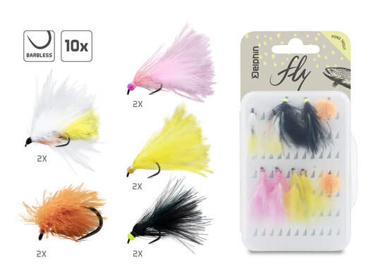 Lot de mouches delphin fly / 10 pcs | pond trout - 101006110