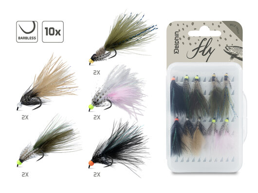 Set of artificial flies delphin fly / 10pcs | wild trout - 101006111