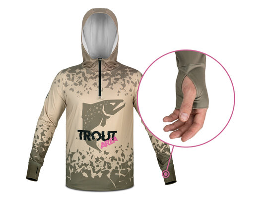 Haut à manches longues et capuche delphin uv armor 50+ trout - 101006363_2
