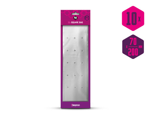 Sáčok hranatý s otvormi zaťahovací Delphin PVA ntastic / 10ks