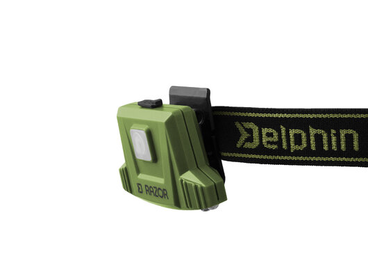 Čelová lampa Delphin RAZOR USB UC