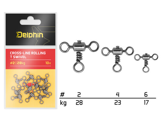 Cross-line rolling T swivel  / 10 ks | #2/28kg