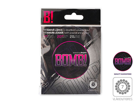 Titánové lanko 1x7 BOMB! s obratl. a karab. | 2ks/20cm/4kg