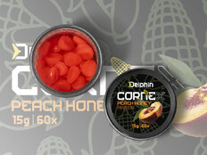 Cebo artificial Delphin CorneX Pop Up / 60pcs  | Melocotón con Miel