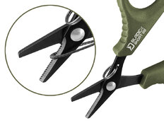 Tijeras Delphin BladeX Short SS con hoja dentada | 9,5 cm