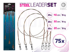 Set de cables de acero BOMB! con eslabones giratorios y mosquetones / 7 hilos 