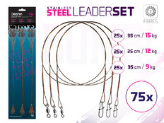 Set de cables de acero BOMB! con eslabones giratorios y mosquetones / 7 hilos 